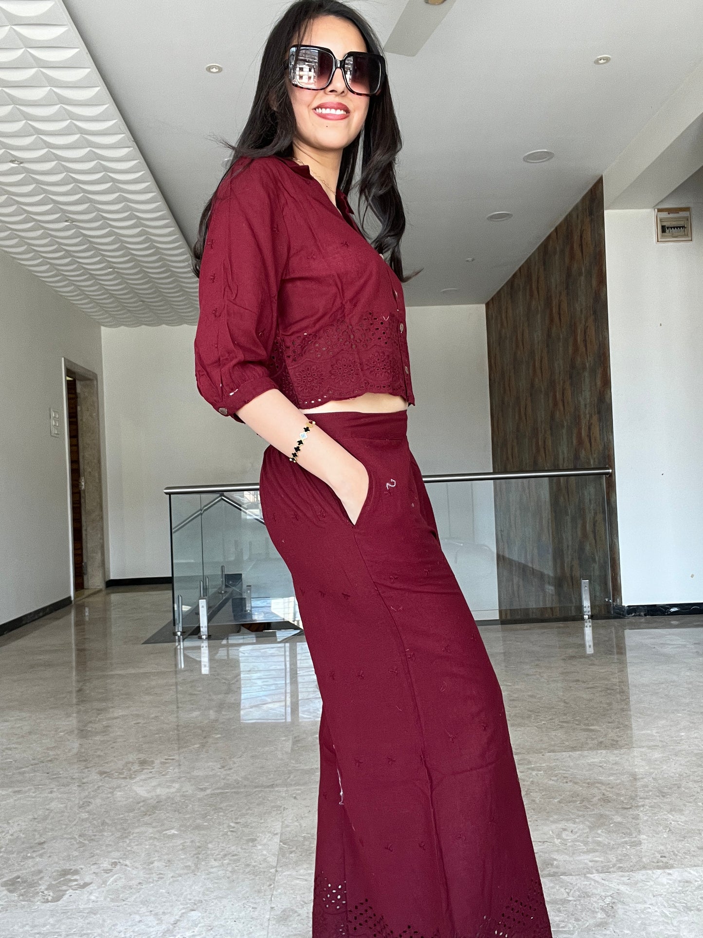 Velora cutwork co-ord set