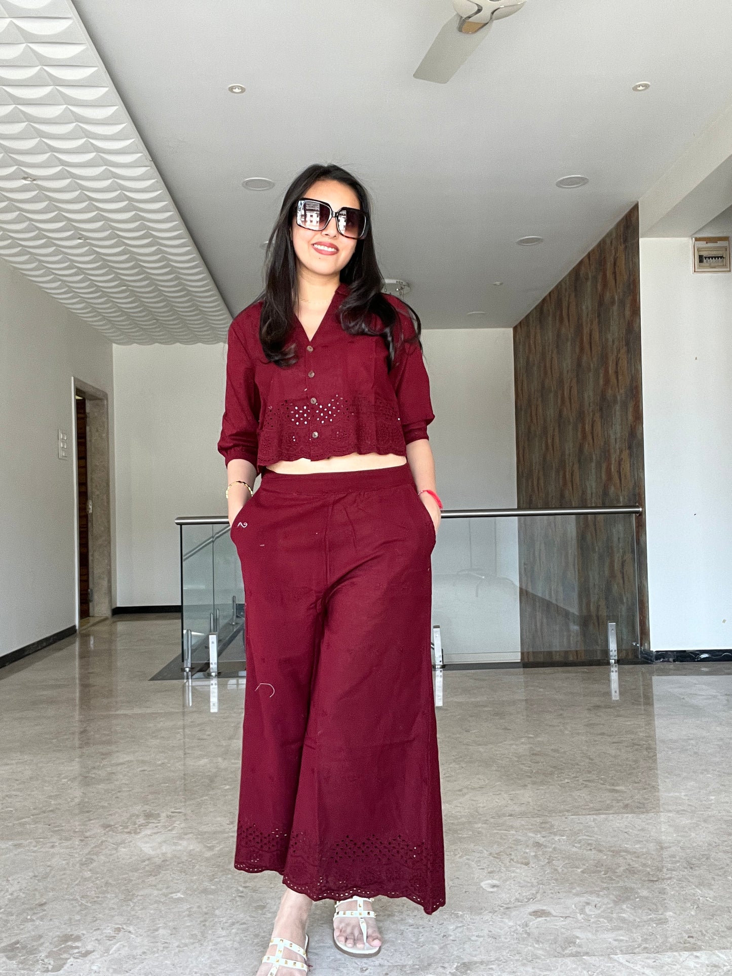 Velora cutwork co-ord set