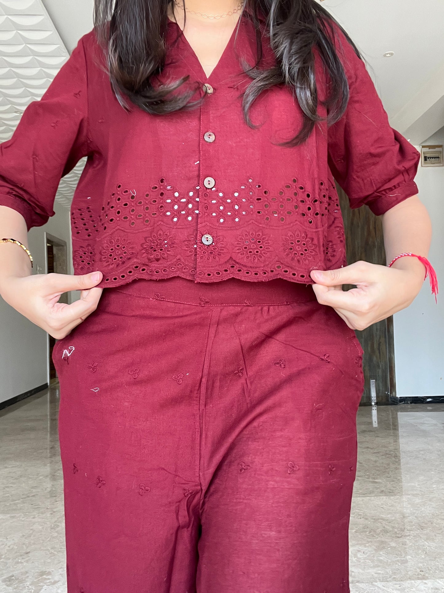 Velora cutwork co-ord set